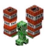 creeper with arms holding TNT