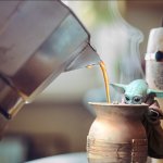 Baby Yoda Coffee meme
