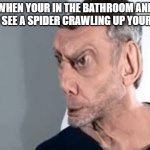 noice | WHEN YOUR IN THE BATHROOM AND YOU SEE A SPIDER CRAWLING UP YOUR LEG | image tagged in noice | made w/ Imgflip meme maker