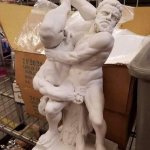 Wrestling statue