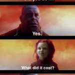 Thanos What did it cost text