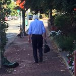 Bernie Sanders walking away