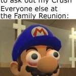 Why do I hear music from a certain American country | Me: Finally gets the courage to ask out my Crush; Everyone else at the Family Reunion: | image tagged in smg4 oh shit,hold up,alabama,memes | made w/ Imgflip meme maker