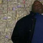 Black guy lying on money meme