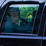 Trump in car on phone