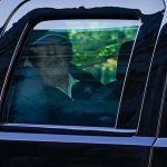 Trump in car on phone