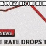 Don't do it, your minecraft dog will never see you again :( | WHEN YOU DIE IN REAL LIFE YOU DIE IN MINECRAFT | image tagged in suicide rates drop,there is still hope,minecraft | made w/ Imgflip meme maker