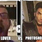 Average fan vs Average Enjoyer | PHOTOSHOP ENJOYER; VS; CANVA LOVER | image tagged in average fan vs average enjoyer | made w/ Imgflip meme maker