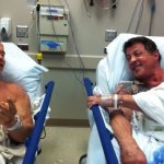 Arnold and Stallone in hospital