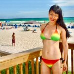 Asian girl at the beach