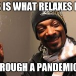 Relaxing | THIS IS WHAT RELAXES ME!!! THROUGH A PANDEMIC!!! | image tagged in snoop dogg | made w/ Imgflip meme maker