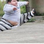 fat kid jumping