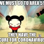 Let's go | WE MUST GO TO AREA 51; THEY HAVE THE CURE FOR CORONAVIRUS | image tagged in pucca naruto run | made w/ Imgflip meme maker