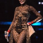 Kylie Minogue in ugly cat print costume meme