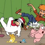 Orson and friends (Roy waxed the barn floor!) - Topcatmeeces97.