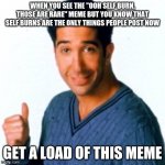 Get a Load of this Guy | WHEN YOU SEE THE "OOH SELF BURN, THOSE ARE RARE" MEME BUT YOU KNOW THAT SELF BURNS ARE THE ONLY THINGS PEOPLE POST NOW; GET A LOAD OF THIS MEME | image tagged in get a load of this guy | made w/ Imgflip meme maker