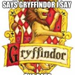 Gryffindor | WHEN SOMEBODY SAYS GRYFFINDOR I SAY; THE BEST | image tagged in gryffindor | made w/ Imgflip meme maker
