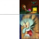 angry squidward meme