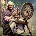 Old Woman Spinning 1900 Ireland