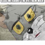 Unsettled tom vietnam | ME AFTER MY GRANDSON ASKS ME ABOUT THE VIETNAM WAR: | image tagged in unsettled tom vietnam | made w/ Imgflip meme maker
