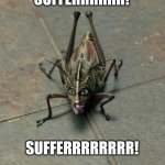 Sufferrr! | SUFFERRRRRR! SUFFERRRRRRRR! | image tagged in rapture-palooza-locust | made w/ Imgflip meme maker