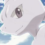 Mewtwo smiles