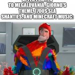 This is a long meme | SPOTIFY RECOMMENDATIONS AFTER I LISTEN TO MEGALOVANIA, GIORNO'S THEME, 1700S SEA SHANTIES, AND MINECRAFT MUSIC: | image tagged in spiderman glitch,spotify | made w/ Imgflip meme maker