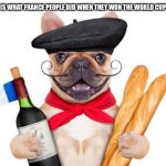 World Cup | THIS IS WHAT FRANCE PEOPLE DID WHEN THEY WON THE WORLD CUP | image tagged in france copa mundial fifa 2018 | made w/ Imgflip meme maker
