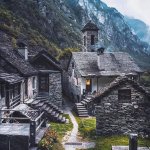 Stone houses in Switzerland