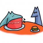 Fox eating cake
