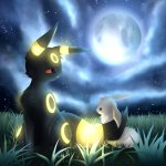 Umbreon with a rabbit