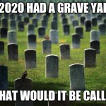graveyard cemetary | IF 2020 HAD A GRAVE YARD; WHAT WOULD IT BE CALLED | image tagged in graveyard cemetary,2020,funny,coronavirus,corona | made w/ Imgflip meme maker
