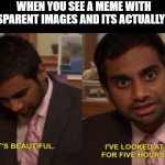 It's beautiful | WHEN YOU SEE A MEME WITH TRANSPARENT IMAGES AND ITS ACTUALLY GOOD | image tagged in it's beautiful | made w/ Imgflip meme maker
