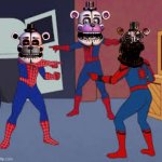 To many Ffreddys | image tagged in spiderman pointing | made w/ Imgflip meme maker