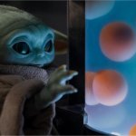 Baby Yoda Looking at Eggs