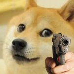 Doge holding gun