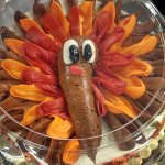 Flaming turd turkey cake