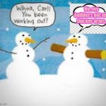 Snowman arms | No, my builders got me thicker arms. | image tagged in snowmen | made w/ Imgflip meme maker