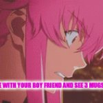 Anime Meme | WHEN YOU LIVE WITH YOUR BOY FRIEND AND SEE 3 MUGS INSTEAD OF 2: | image tagged in gifs,anime | made w/ Imgflip video-to-gif maker