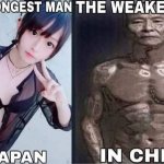strongest man in japan vs weakest man in china