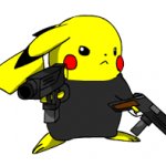 Pikachu with a gun