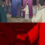 Naruto shaking hands meme