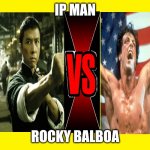 Yellow background | IP MAN; ROCKY BALBOA | image tagged in yellow background | made w/ Imgflip meme maker