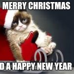 Compliance Cat Holidays | MERRY CHRISTMAS; AND A HAPPY NEW YEAR 😒 | image tagged in compliance cat holidays | made w/ Imgflip meme maker