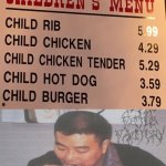 children's menu eating baby