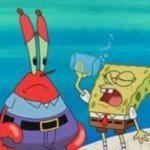 Spongebob drinking