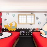 Pokemon themed hotel room