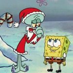Spongebob and squidward christmas meme
