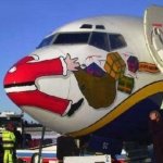 Santa hit plane