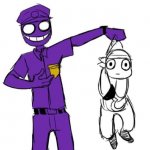 Purple Guy Holding Little Mikey meme